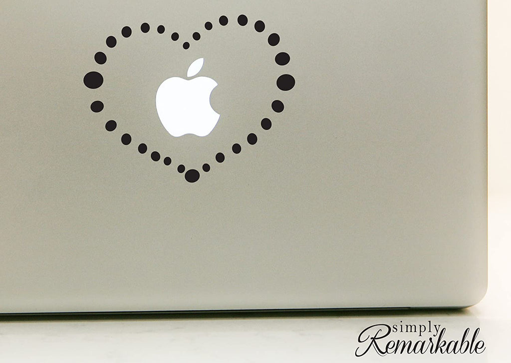 Vinyl Decal Sticker for Computer Wall Car Mac Macbook and More - Dotted Heart
