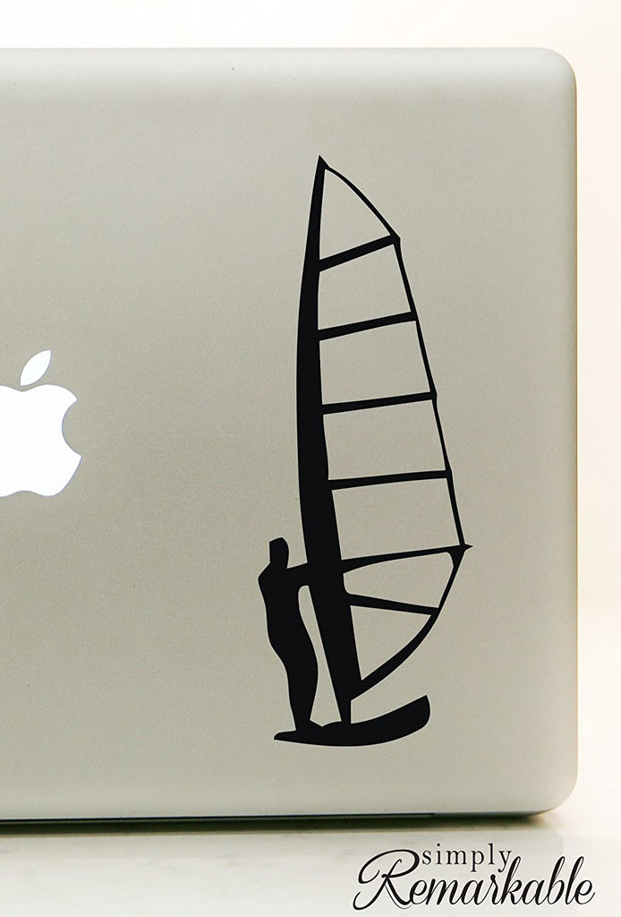 Vinyl Decal Sticker for Computer Wall Car Mac MacBook and More Sports Windsurfing Decal - Size - 7 x 2.5 inches