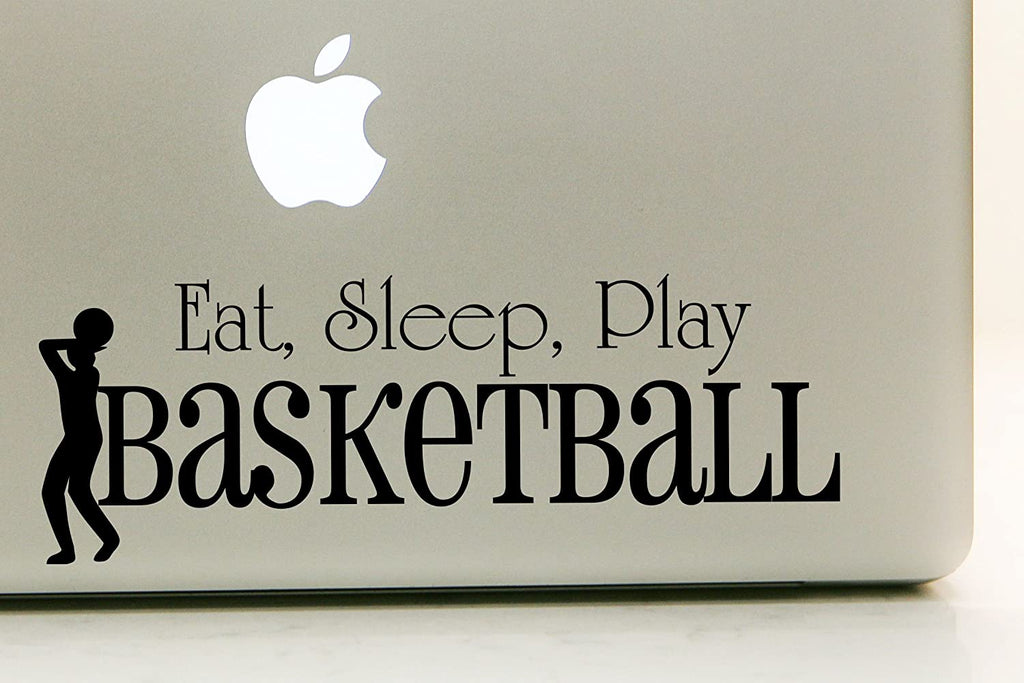 Vinyl Decal Sticker for Computer Wall Car Mac Macbook and More - Eat, Sleep, Play Basketball