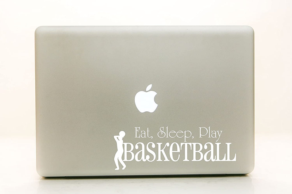 Vinyl Decal Sticker for Computer Wall Car Mac Macbook and More - Eat, Sleep, Play Basketball