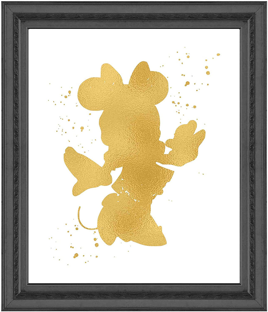Minnie Mouse Inspired - Poster Print Photo Quality - Made in USA - Disney Inspired - Home Art Print - Frame not Included (11x14, Gold)