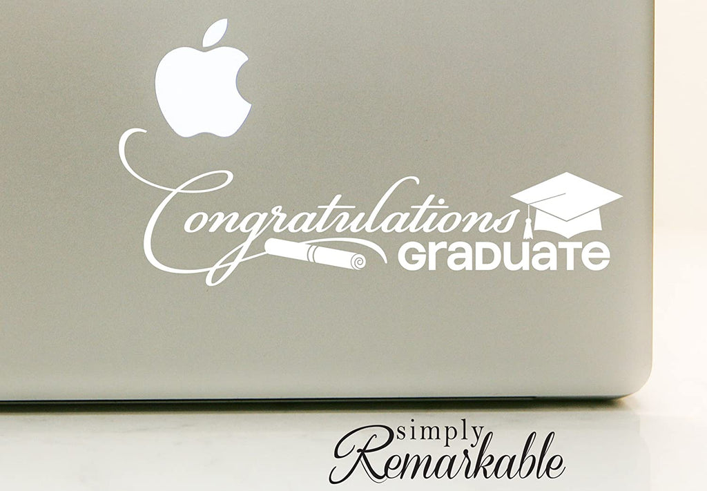 Vinyl Decal Sticker for Computer Wall Car Mac MacBook and More - Congratulations Graduate 7" x 2.2"