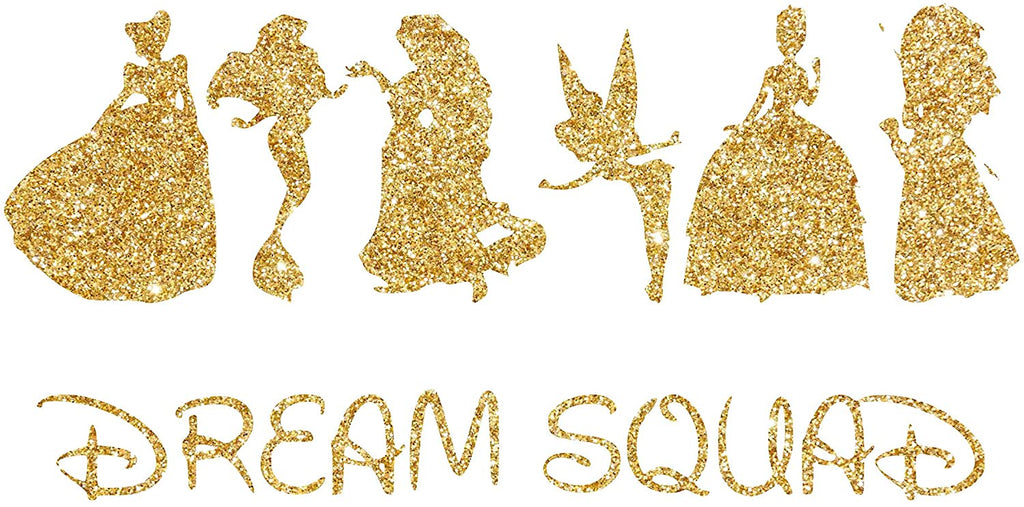 Inspired by Disney Princess and a Girls Dream Squad of Princesses - Poster Print Photo Quality - Made in USA - Home Art Print -Frame not Included (11x14, Gold)