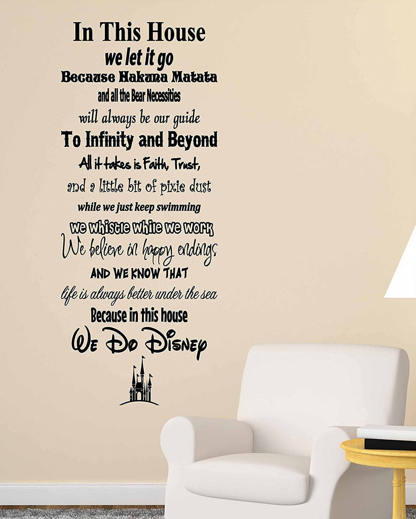 We Do Disney Wall Art. Large Wall Decal for Family Room, Kitchen or Play Room Wall Décor. USA Made Removable Vinyl Stickers and Gifts