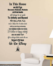 Load image into Gallery viewer, We Do Disney Wall Art. Large Wall Decal for Family Room, Kitchen or Play Room Wall Décor. USA Made Removable Vinyl Stickers and Gifts