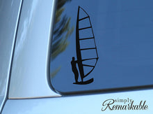 Load image into Gallery viewer, Vinyl Decal Sticker for Computer Wall Car Mac MacBook and More Sports Windsurfing Decal - Size - 7 x 2.5 inches