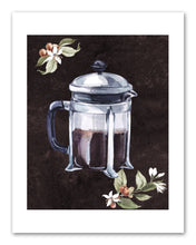 Load image into Gallery viewer, Coffee Maker & Seed Foliage Kitchen Wall Art Prints Set - Ideal Gift For Family Room Kitchen Play Room Wall Décor Birthday Wedding Anniversary | Set of 4 - Unframed- 8x10 Photos