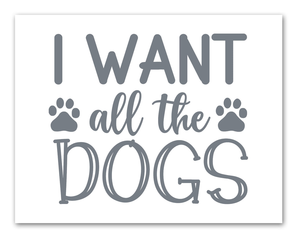 Gray Funny Dog Quotes Wall Art Prints Set - Ideal Gift For Family Room Kitchen Play Room Wall Décor Birthday Wedding Anniversary | Set of 4 - Unframed- 8x10 Photos