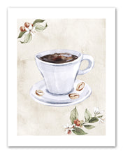 Load image into Gallery viewer, Dispossible Marble Coffee Cups With Seed Foliage Print Kitchen Wall Art Prints Set - Gift For Family Room Kitchen Play Room Wall Décor Birthday Wedding Anniversary | Set of 4 - Unframed- 8x10 Photos