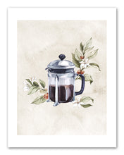 Load image into Gallery viewer, Coffee & Seed Foliage Kitchen Wall Art Prints Set - Ideal Gift For Family Room Kitchen Play Room Wall Décor Birthday Wedding Anniversary | Set of 4 - Unframed- 8x10 Photos