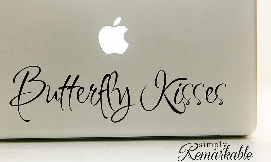 Vinyl Decal Sticker for Computer Wall Car Mac Macbook and More - Butterfly Kisses