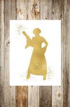 Load image into Gallery viewer, Gold Print - Princess Leia - Inspired by Star Wars - Gold Poster Print Photo Quality - Made in USA - Home Art Print -Frame not Included (8x10, Princess Leia)