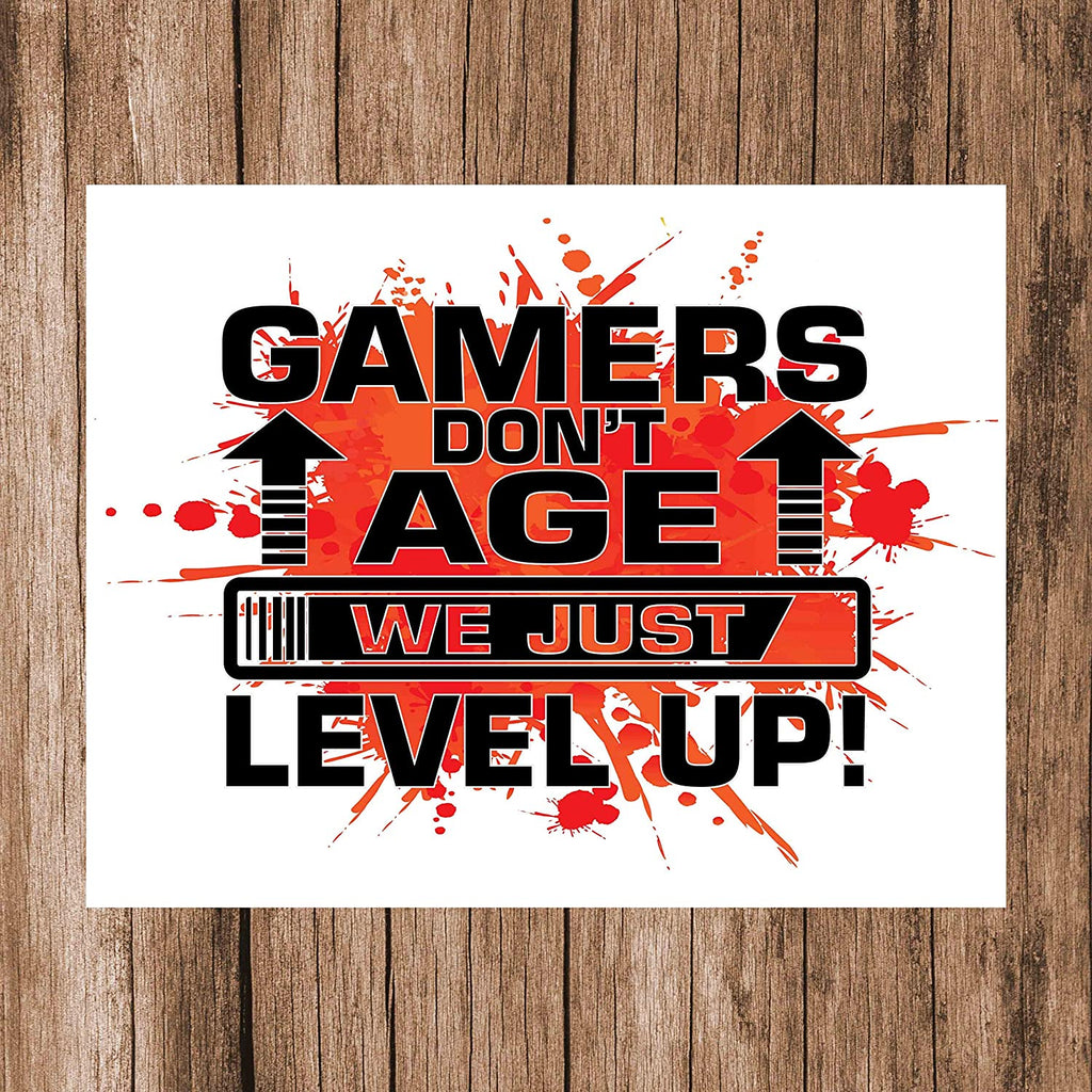 Video Gaming Wall Art Prints (Set of 4). Family Kids Home Wall Décor, USA Made Poster Gifts for Boy Girl Gamers. Decorate Bedroom, Fort or Video Game Room. Unframed (8" x 10", Set 2)