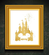 Load image into Gallery viewer, Inspired by Disney Castle and Home - Poster Print Photo Quality - Made in USA - Home Art Print -Frame not Included (8x10, Gold)