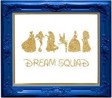 Load image into Gallery viewer, Inspired by Disney Princess and a Girls Dream Squad of Princesses - Poster Print Photo Quality - Made in USA - Home Art Print -Frame not Included (11x14, Gold)