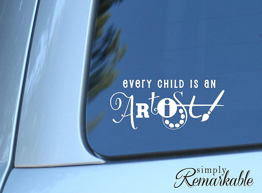 Vinyl Decal Sticker for Computer Wall Car Mac MacBook and More Picasso Quote: Every Child is an Artist Size 7 x 3 inches