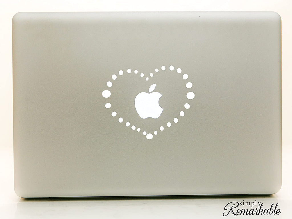 Vinyl Decal Sticker for Computer Wall Car Mac Macbook and More - Dotted Heart