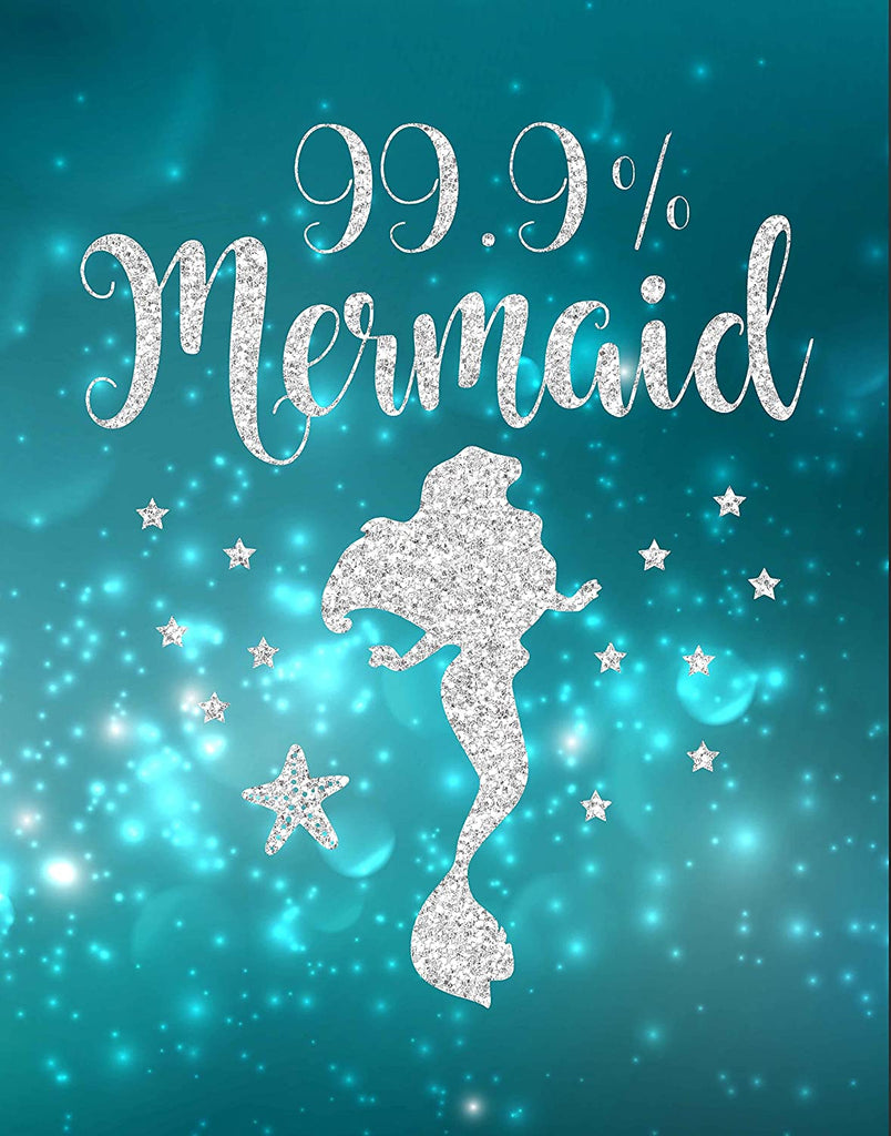 99% Mermaid Print Photo Quality - Made in USA - Under The sea - Mermaid Tale Inspired - Home Art Print -Frame not Included (8x10, Aqua 99%)