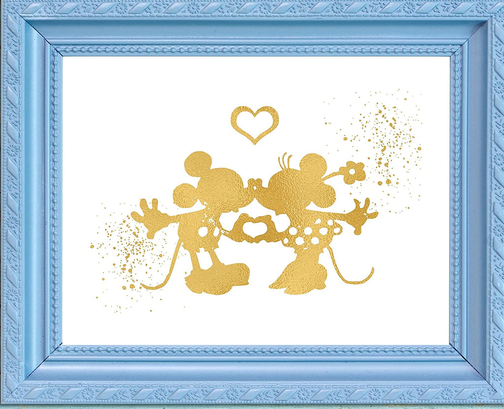 Inspired by Mickey and Minnie Mouse Love and Friendship - Poster Print Photo Quality - Made in USA - Disney Inspired - Home Art Print -Frame not Included (11x14, Kiss)