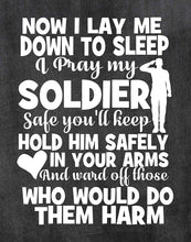 Load image into Gallery viewer, Military Family Prayer for Soldier - Wall Poster Print - Army, Navy, Marines, Air Force - Patriotic - 4th of July - Frame NOT Included (8" x 10", Soldier)