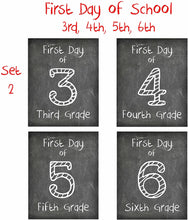 Load image into Gallery viewer, First Day of School Print, Complete Set of 14 Reusable Chalkboard Photo Prop for Kids Back to School Sign for Photos, Frame Not Included (8x10, Complete Set - 1)