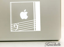 Load image into Gallery viewer, Vinyl Decal Sticker for Computer Wall Car Mac Macbook and More - Music Treble Clef Decal Frame