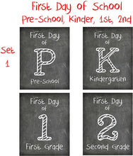 Load image into Gallery viewer, First Day of School Print, Complete Set of 14 Reusable Chalkboard Photo Prop for Kids Back to School Sign for Photos, Frame Not Included (8x10, Complete Set - 1)