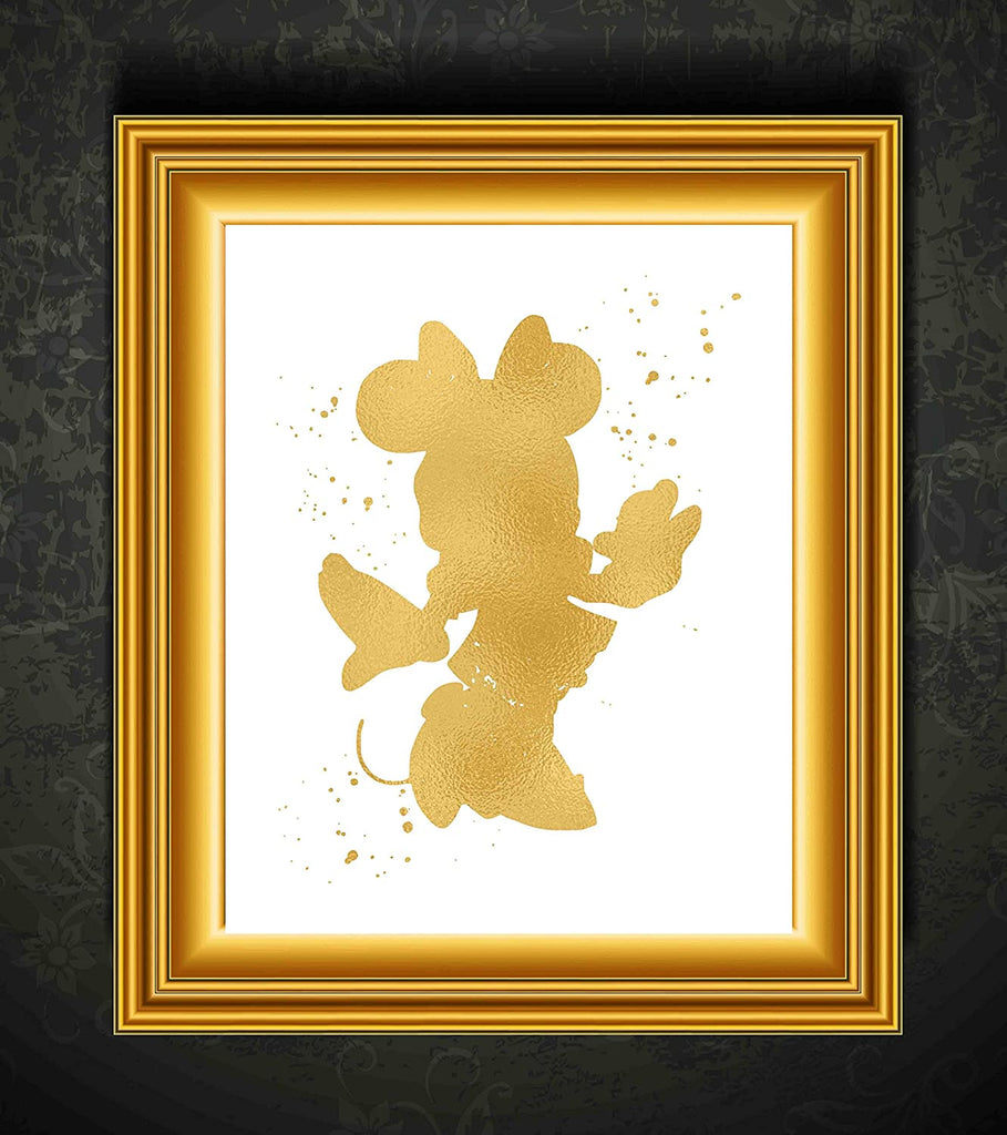 Minnie Mouse Inspired - Poster Print Photo Quality - Made in USA - Disney Inspired - Home Art Print - Frame not Included (11x14, Gold)