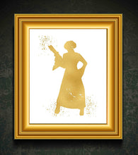 Load image into Gallery viewer, Gold Print - Princess Leia - Inspired by Star Wars - Gold Poster Print Photo Quality - Made in USA - Home Art Print -Frame not Included (8x10, Princess Leia)