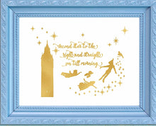 Load image into Gallery viewer, Gold Print Inspired by Peter Pan - Second Star to The Right - Gold Poster Print Photo Quality - Made in USA - Home Art Print -Frame not Included (8x10, Second Star)