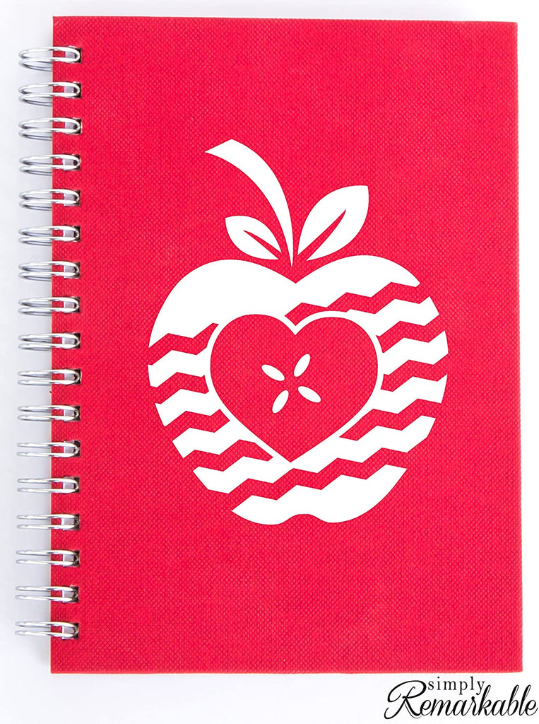 Vinyl Decal Sticker for Computer Wall Car Mac MacBook and More - Chevron Apple Heart Frame - Decal for Teachers, Students, Gifts, ipads, Tutors