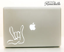 Load image into Gallery viewer, Vinyl Decal Sticker for Computer Wall Car Mac Macbook and More Sign Language"I Love You"