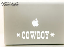 Load image into Gallery viewer, Vinyl Decal Sticker for Computer Wall Car Mac MacBook and More - Cowboy - 8 x 2 inches