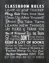 Load image into Gallery viewer, Classroom Rules - Beautiful Photo Quality Poster Print - Perfect for Teachers and Classrooms - Made in The USA (11x14, Class Rules Chalk)