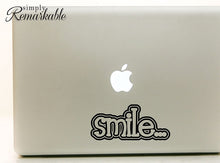 Load image into Gallery viewer, Vinyl Decal Sticker for Computer Wall Car Mac MacBook and More - Smile - 7 x 3.2 inches