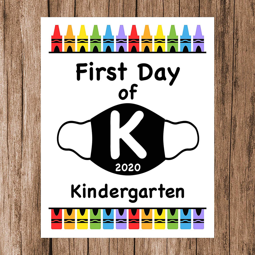 First Day of School Art Print for 2020. Unframed Reusable Photo Prop for Kids and Parents Back to School Sign. Masked, zoomed and remote learning 8” x 10” (8" x 10" Color, 12th Grade)