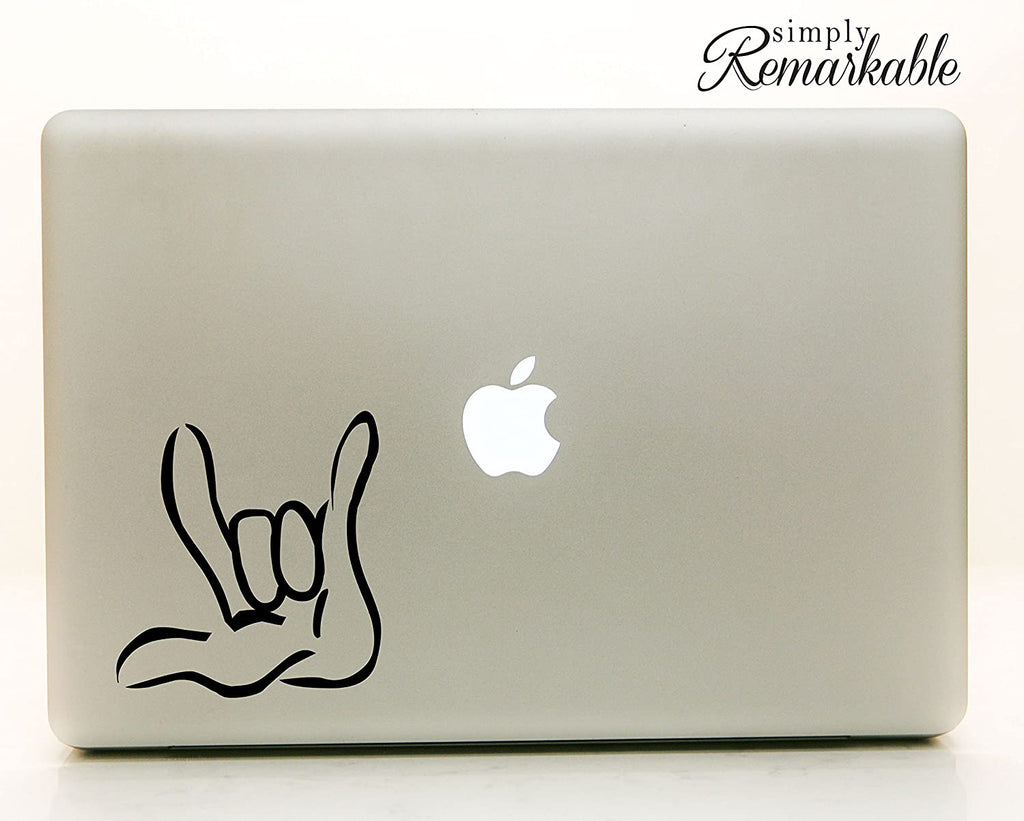 Vinyl Decal Sticker for Computer Wall Car Mac Macbook and More Sign Language"I Love You"