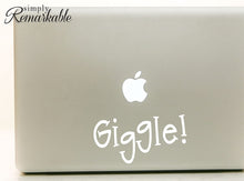 Load image into Gallery viewer, Vinyl Decal Sticker for Computer Wall Car Mac MacBook and More - Giggle - 5.2 x 2.7 inches