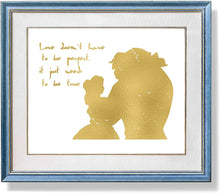Load image into Gallery viewer, Gold Print Inspired by Beauty and The Beast - Made in USA - Disney Inspired - Home Art Print -Frame not Included (11x14, BBQuote)