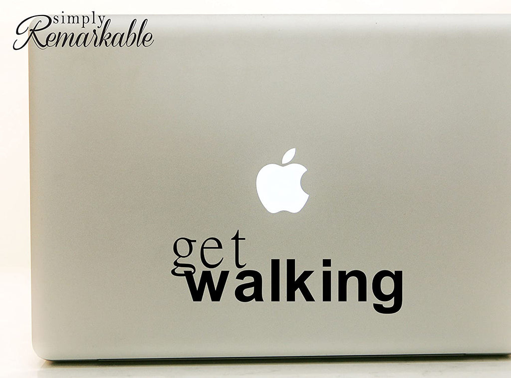 Vinyl Decal Sticker for Computer Wall Car Mac MacBook and More - Get Walking - 8 x 2.9 inches