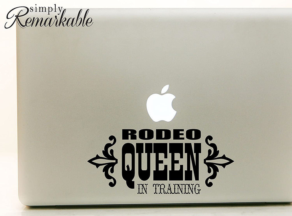 Vinyl Decal Sticker for Computer Wall Car Mac MacBook and More - Rodeo Queen in Training - 7 x 3.25 inches