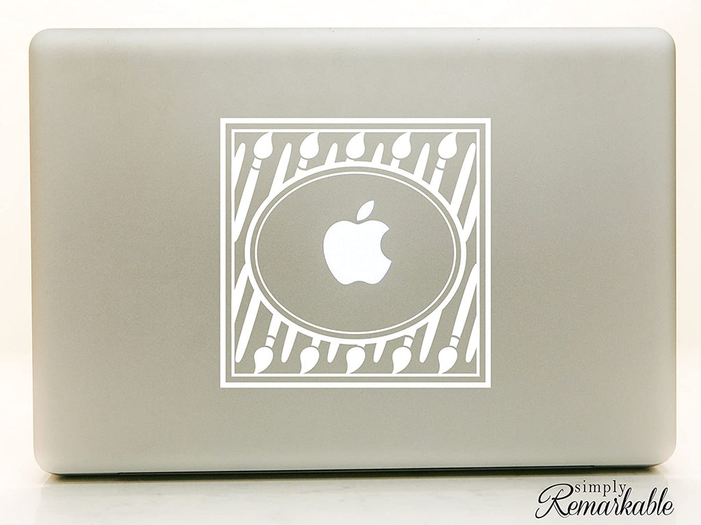 Vinyl Decal Sticker for Computer Wall Car Mac Macbook and More - Paintbrush Frame Decal