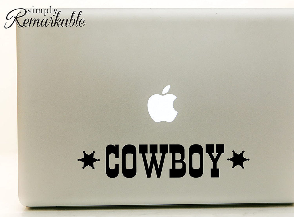 Vinyl Decal Sticker for Computer Wall Car Mac MacBook and More - Cowboy - 8 x 2 inches