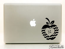 Load image into Gallery viewer, Vinyl Decal Sticker for Computer Wall Car Mac MacBook and More - Chevron Apple Heart Frame - Decal for Teachers, Students, Gifts, ipads, Tutors