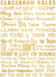 Classroom Rules - Beautiful Photo Quality Poster Gold Colored Print - Perfect for Teachers and Classrooms - Made in The USA (8x10, Class Rules Gold)
