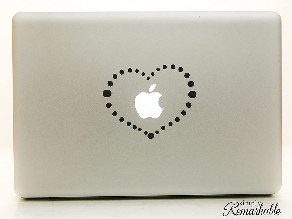 Vinyl Decal Sticker for Computer Wall Car Mac Macbook and More - Dotted Heart