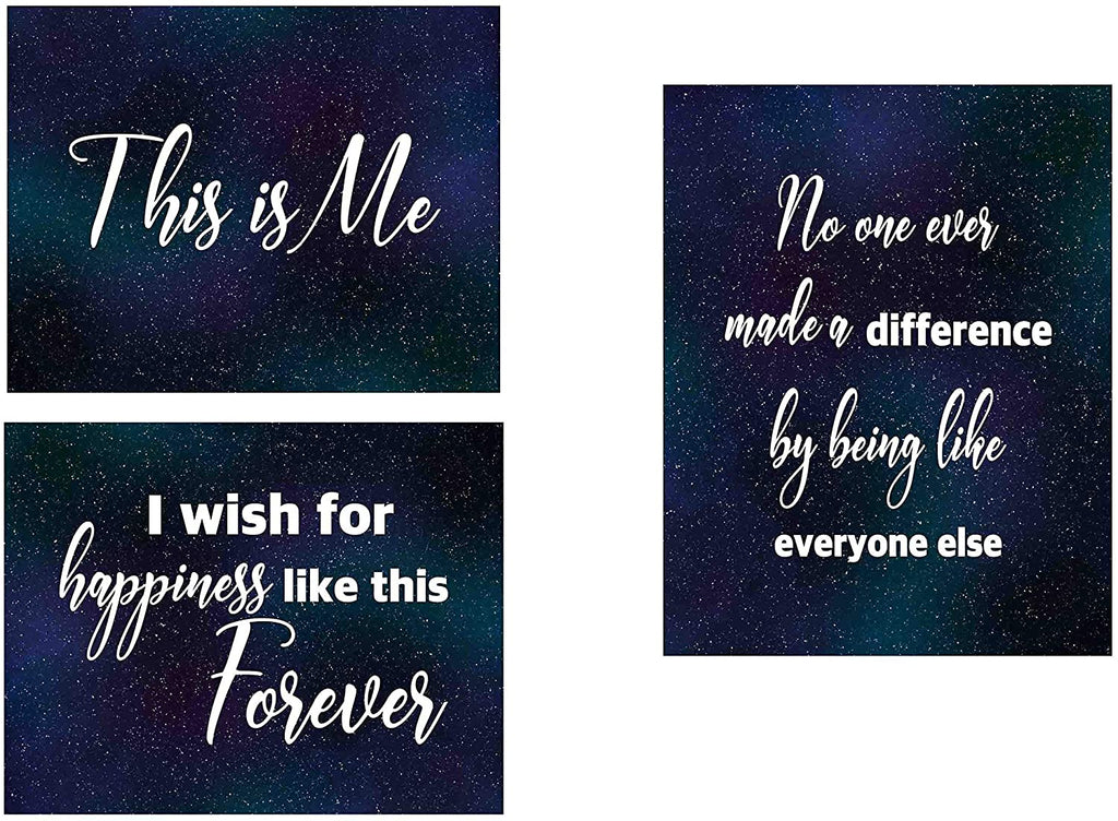 Set of 3 Prints - The Greatest Showman Inspired Artistic Poster Prints Gifts (8x10, Blue Star Set 1)