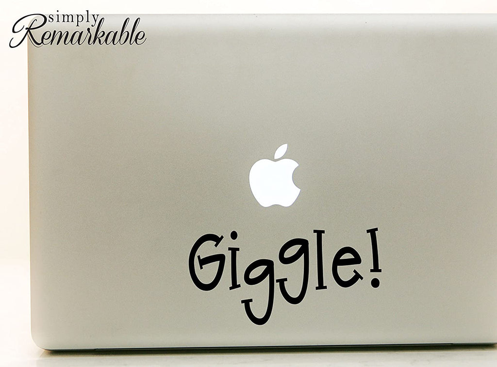 Vinyl Decal Sticker for Computer Wall Car Mac MacBook and More - Giggle - 5.2 x 2.7 inches