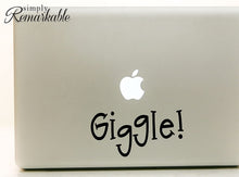 Load image into Gallery viewer, Vinyl Decal Sticker for Computer Wall Car Mac MacBook and More - Giggle - 5.2 x 2.7 inches