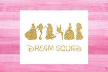 Load image into Gallery viewer, Inspired by Disney Princess and a Girls Dream Squad of Princesses - Poster Print Photo Quality - Made in USA - Home Art Print -Frame not Included (11x14, Gold)